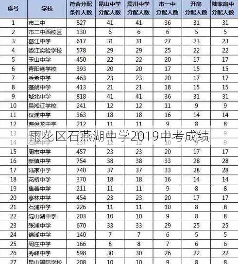 雨花区石燕湖中学2019中考成绩