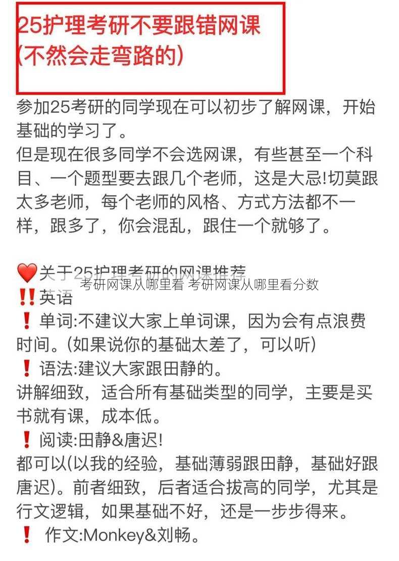 考研网课从哪里看 考研网课从哪里看分数