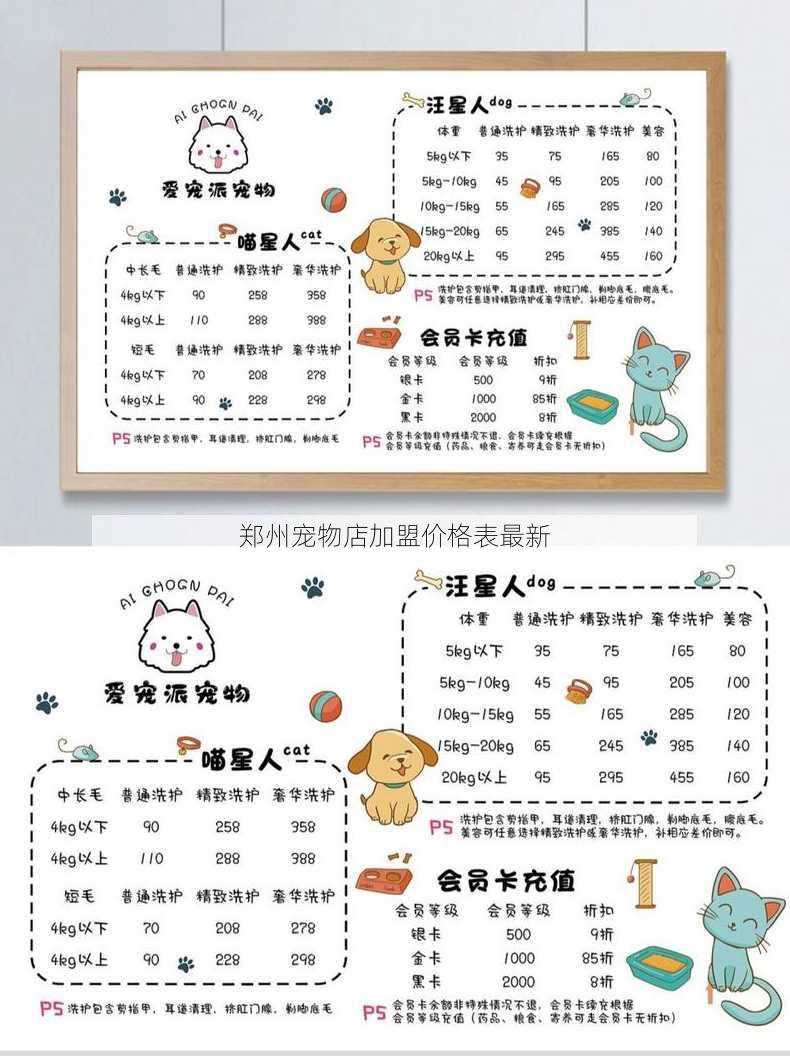 郑州宠物店加盟价格表最新