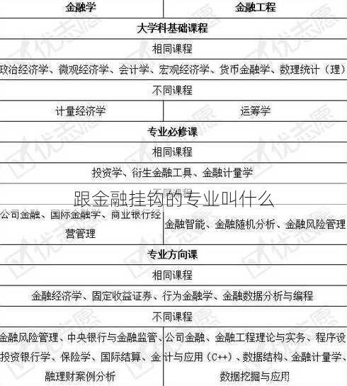 跟金融挂钩的专业叫什么