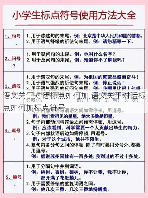 语文关于对话标点如何加,语文关于对话标点如何加标点符号