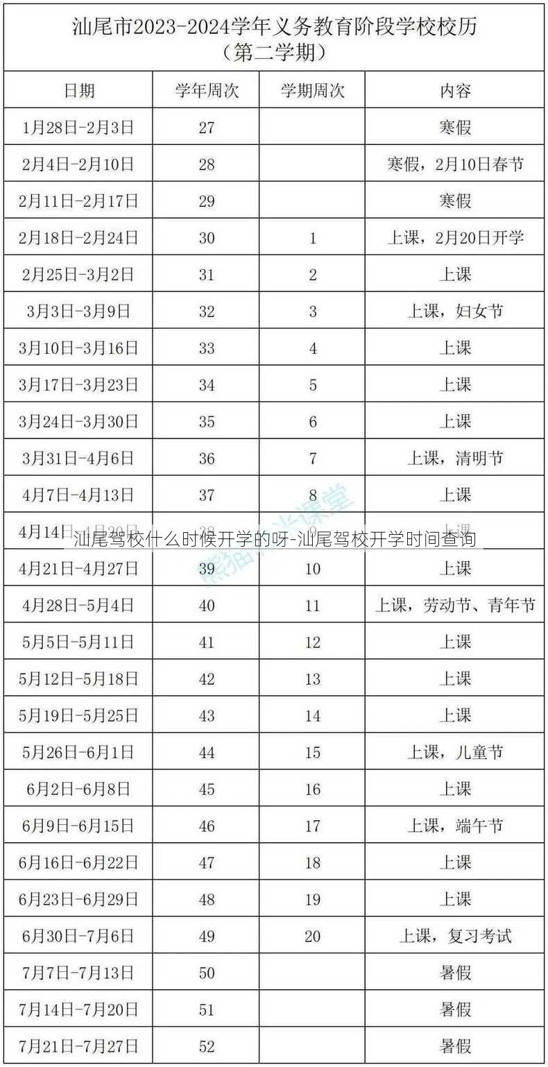 汕尾驾校什么时候开学的呀-汕尾驾校开学时间查询