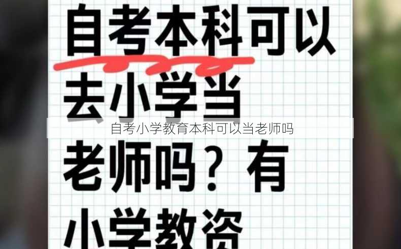 自考小学教育本科可以当老师吗