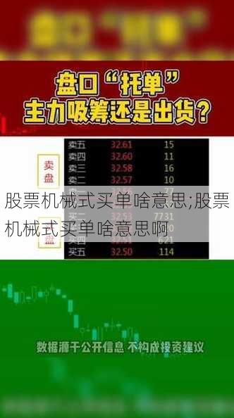 股票机械式买单啥意思;股票机械式买单啥意思啊