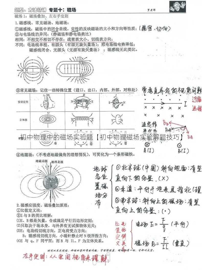 初中物理中的磁场实验题【初中物理磁场实验解题技巧】