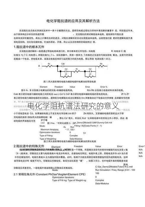 电化学阻抗谱法研究的意义