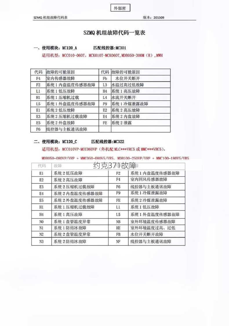 约克371故障