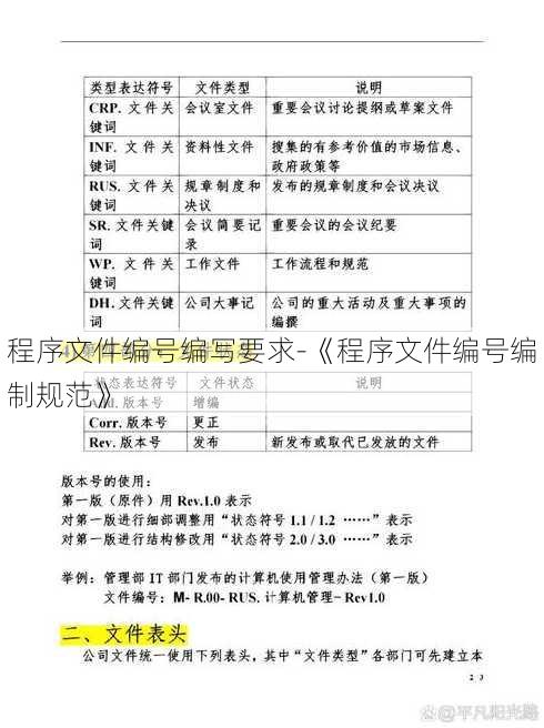 程序文件编号编写要求-《程序文件编号编制规范》