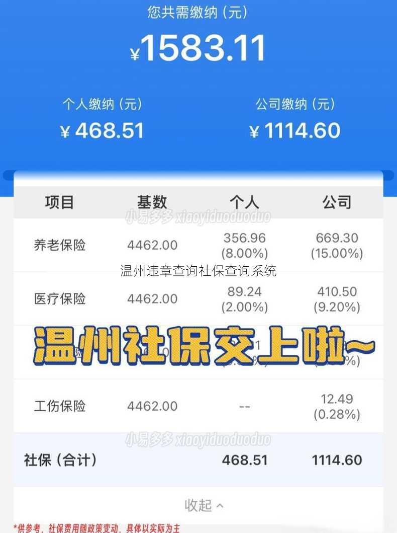 温州违章查询社保查询系统