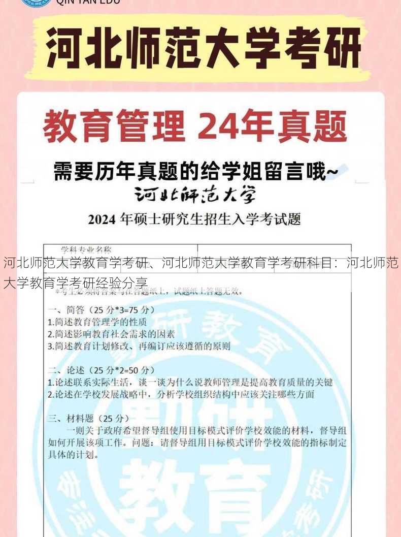 河北师范大学教育学考研、河北师范大学教育学考研科目：河北师范大学教育学考研经验分享