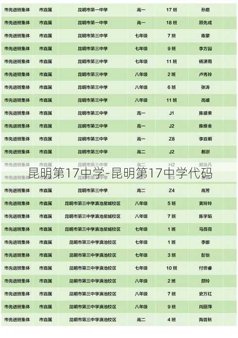 昆明第17中学-昆明第17中学代码