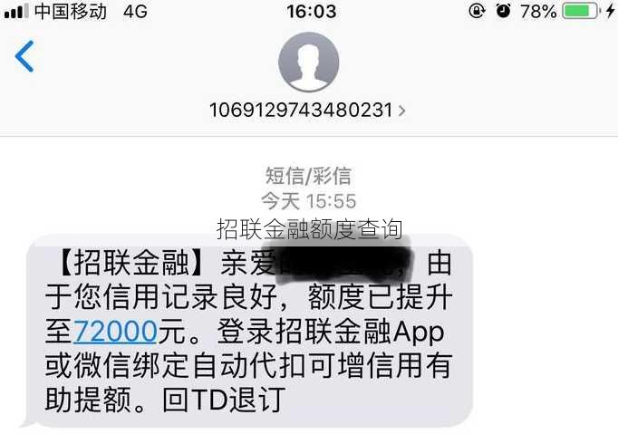 招联金融额度查询