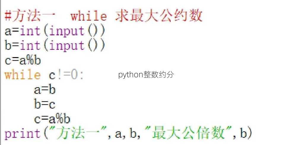 python整数约分