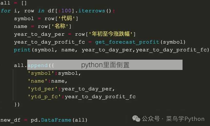 python里面倒置