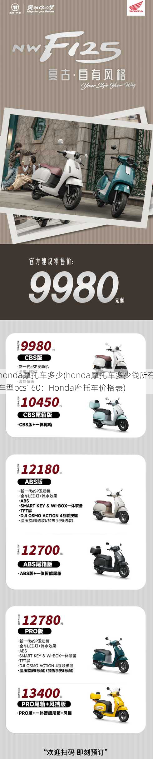 honda摩托车多少(honda摩托车多少钱所有车型pcs160：Honda摩托车价格表)