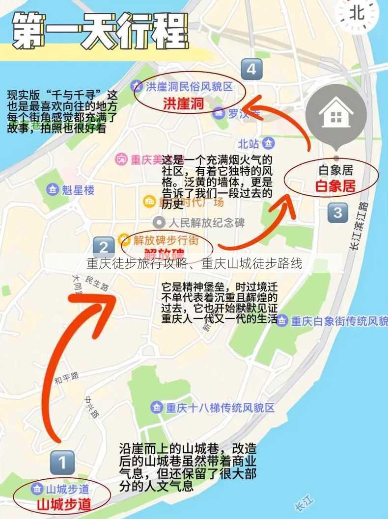 重庆徒步旅行攻略、重庆山城徒步路线