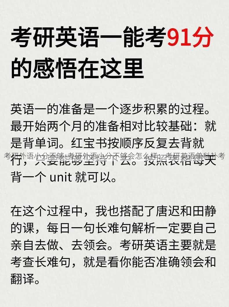 考研外语小分不够-考研外语小分不够会怎么样：考研英语单科补考