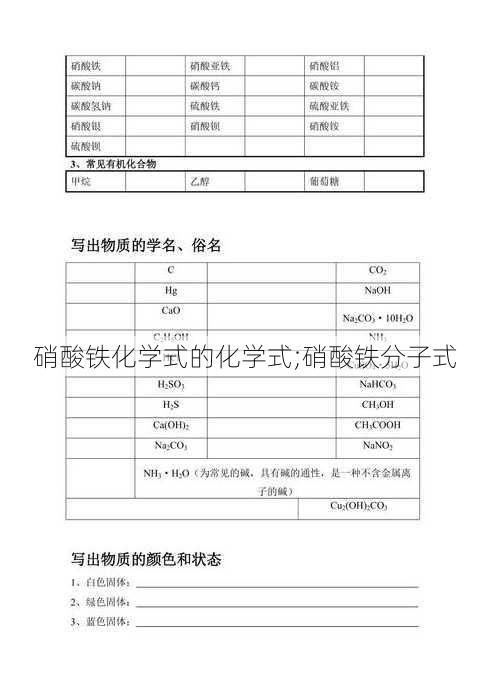 硝酸铁化学式的化学式;硝酸铁分子式