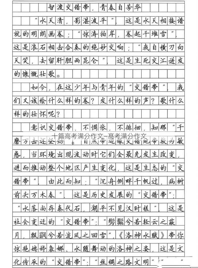 十篇高考满分作文—髙考满分作文