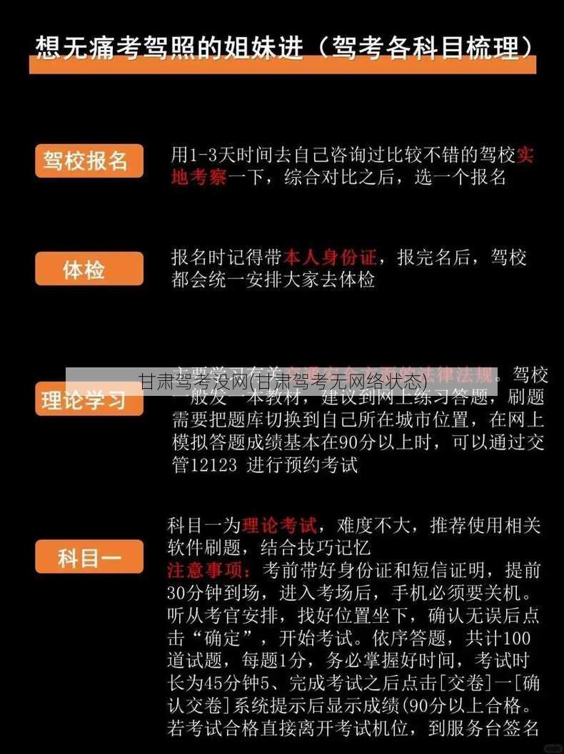 甘肃驾考没网(甘肃驾考无网络状态)