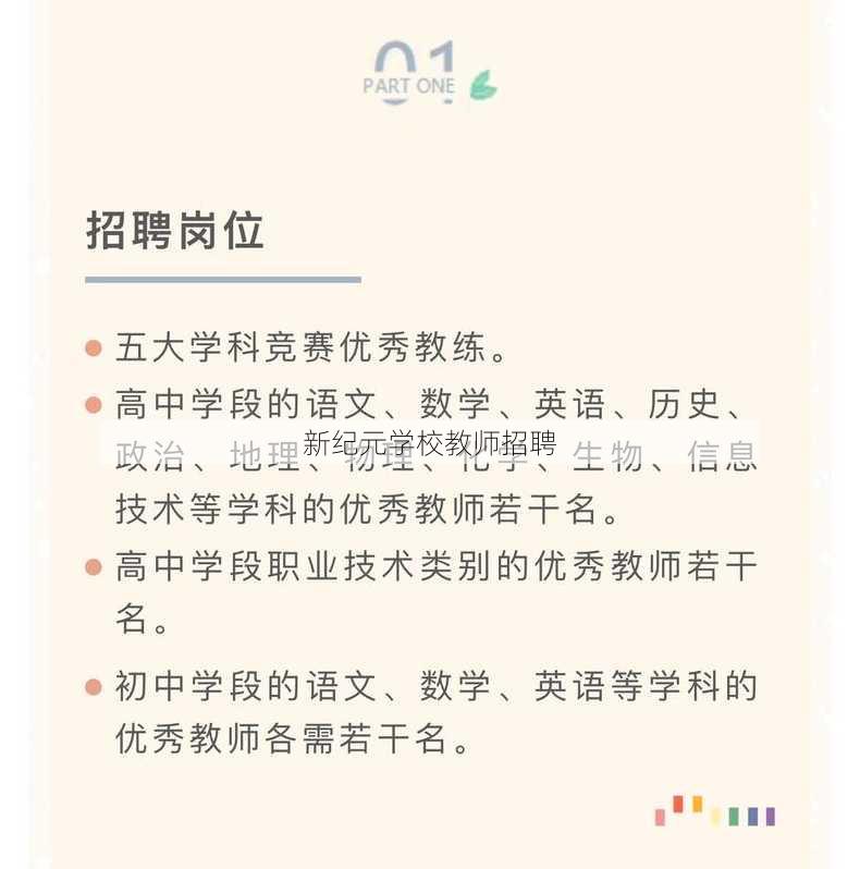 新纪元学校教师招聘