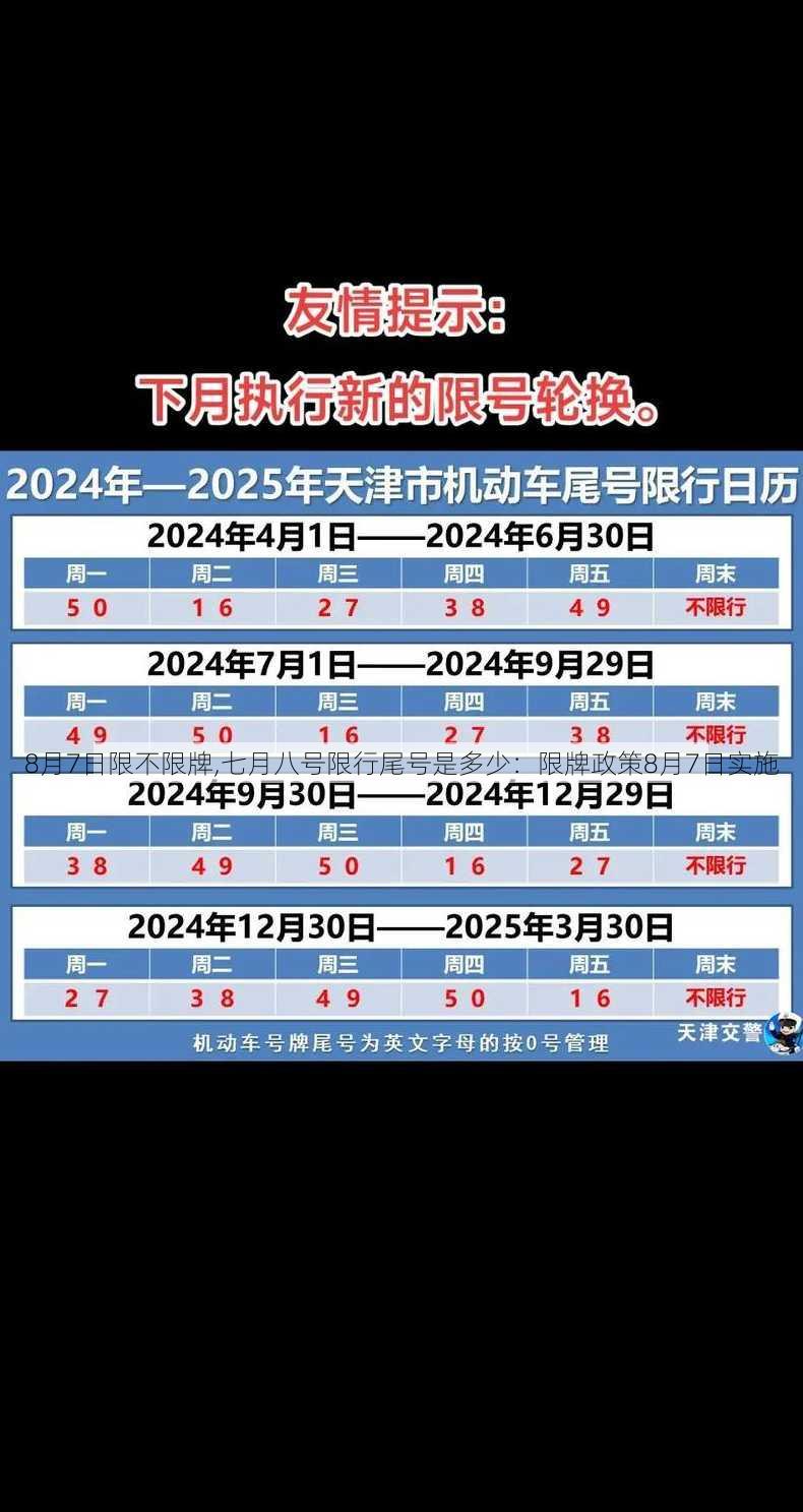 8月7日限不限牌,七月八号限行尾号是多少：限牌政策8月7日实施