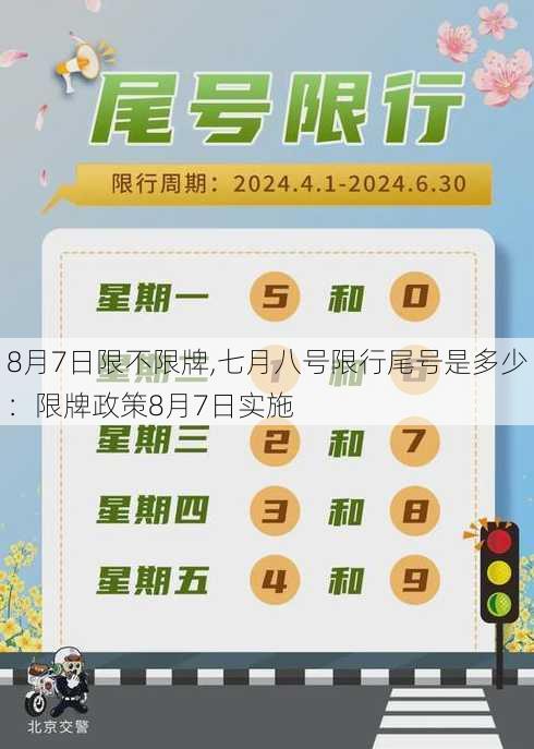 8月7日限不限牌,七月八号限行尾号是多少：限牌政策8月7日实施