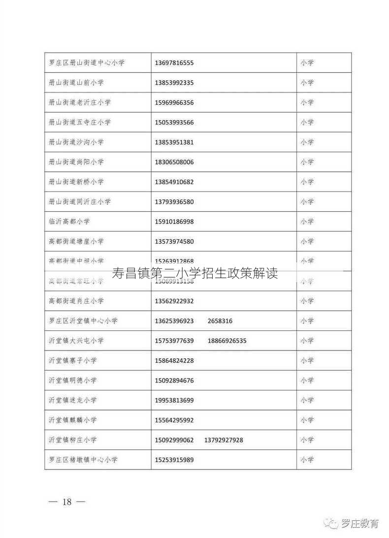 寿昌镇第二小学招生政策解读