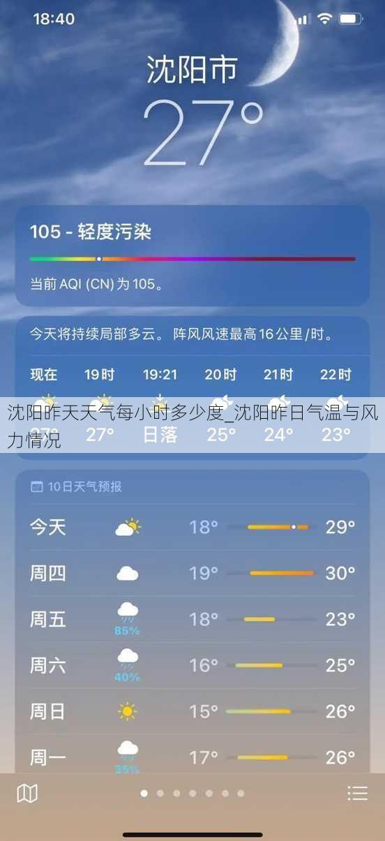 沈阳昨天天气每小时多少度_沈阳昨日气温与风力情况