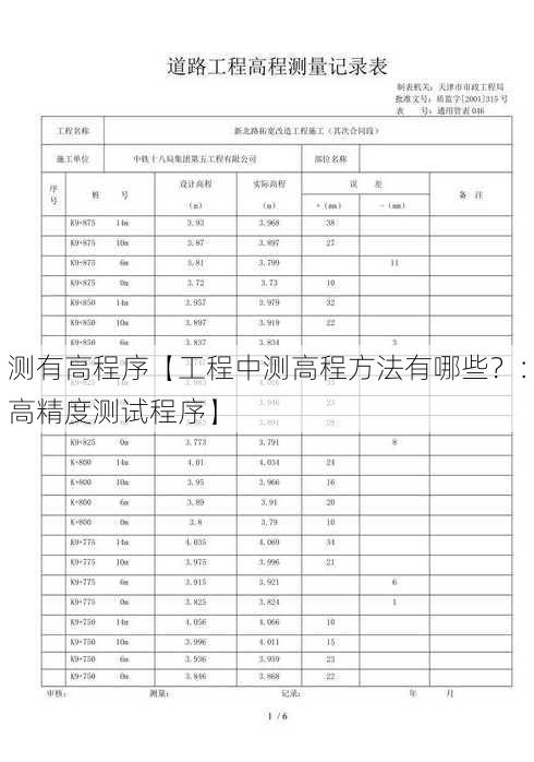 测有高程序【工程中测高程方法有哪些？：高精度测试程序】