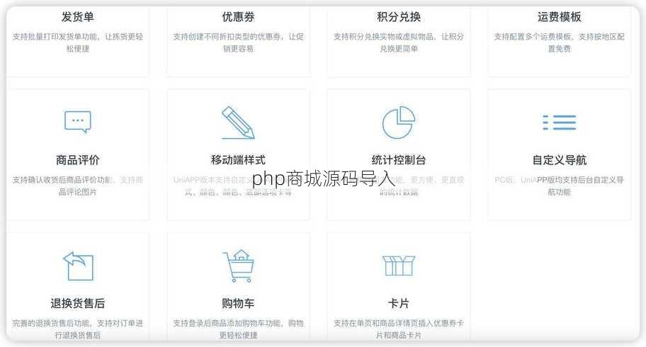 php商城源码导入