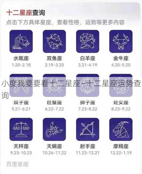 小度我要要看十二星座—十二星座运势查询