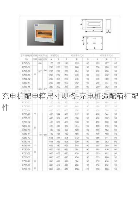 充电桩配电箱尺寸规格-充电桩适配箱柜配件