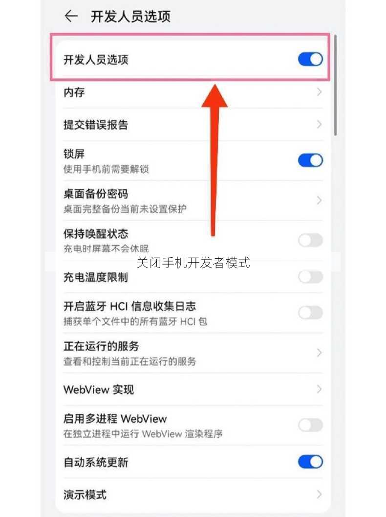 关闭手机开发者模式