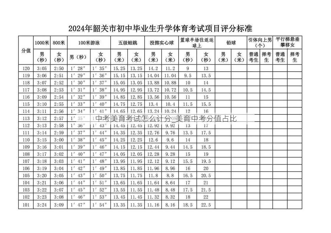 中考美育考试怎么计分_美育中考分值占比