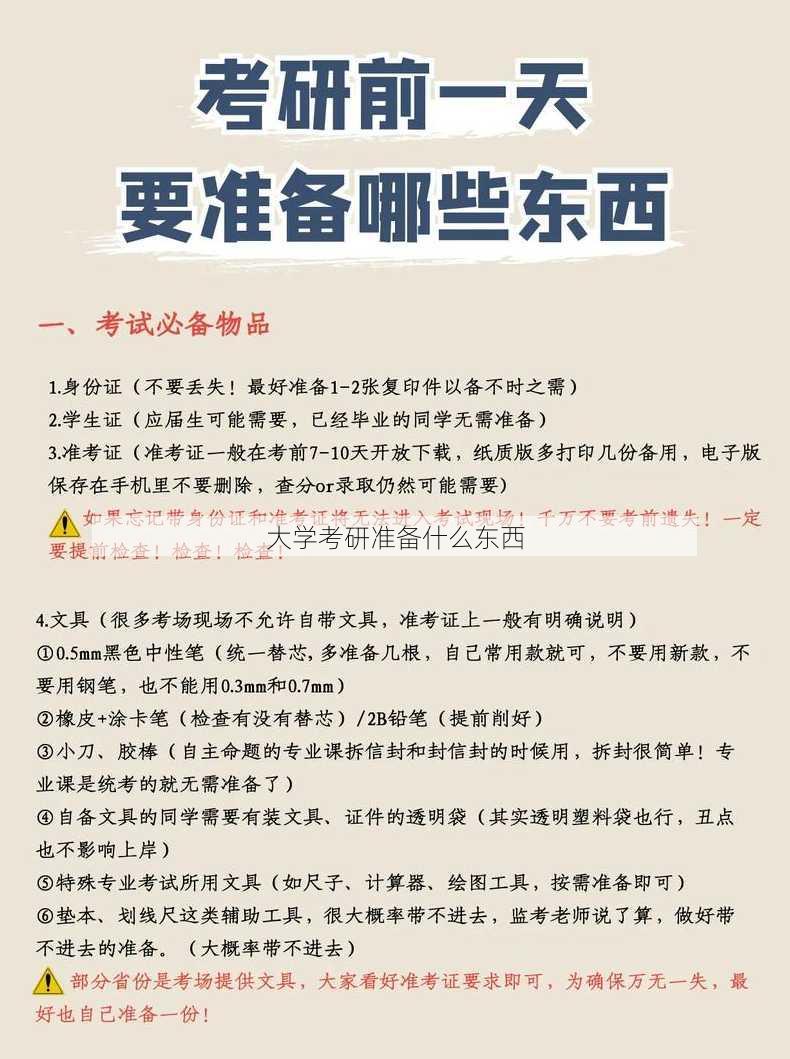 大学考研准备什么东西