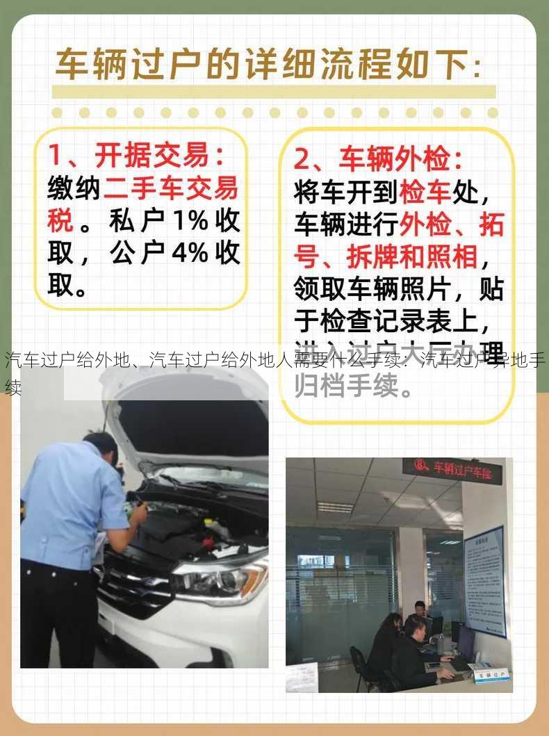 汽车过户给外地、汽车过户给外地人需要什么手续：汽车过户异地手续