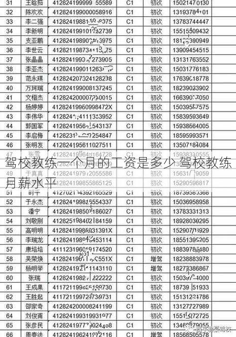 驾校教练一个月的工资是多少 驾校教练月薪水平