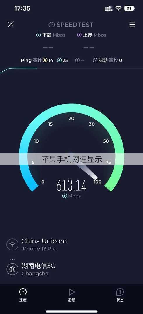 苹果手机网速显示