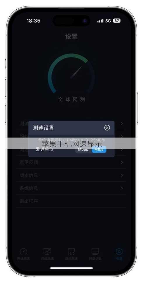 苹果手机网速显示