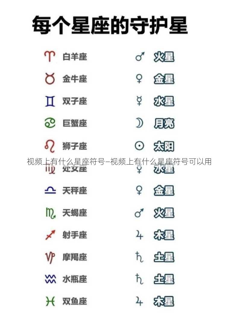 视频上有什么星座符号—视频上有什么星座符号可以用