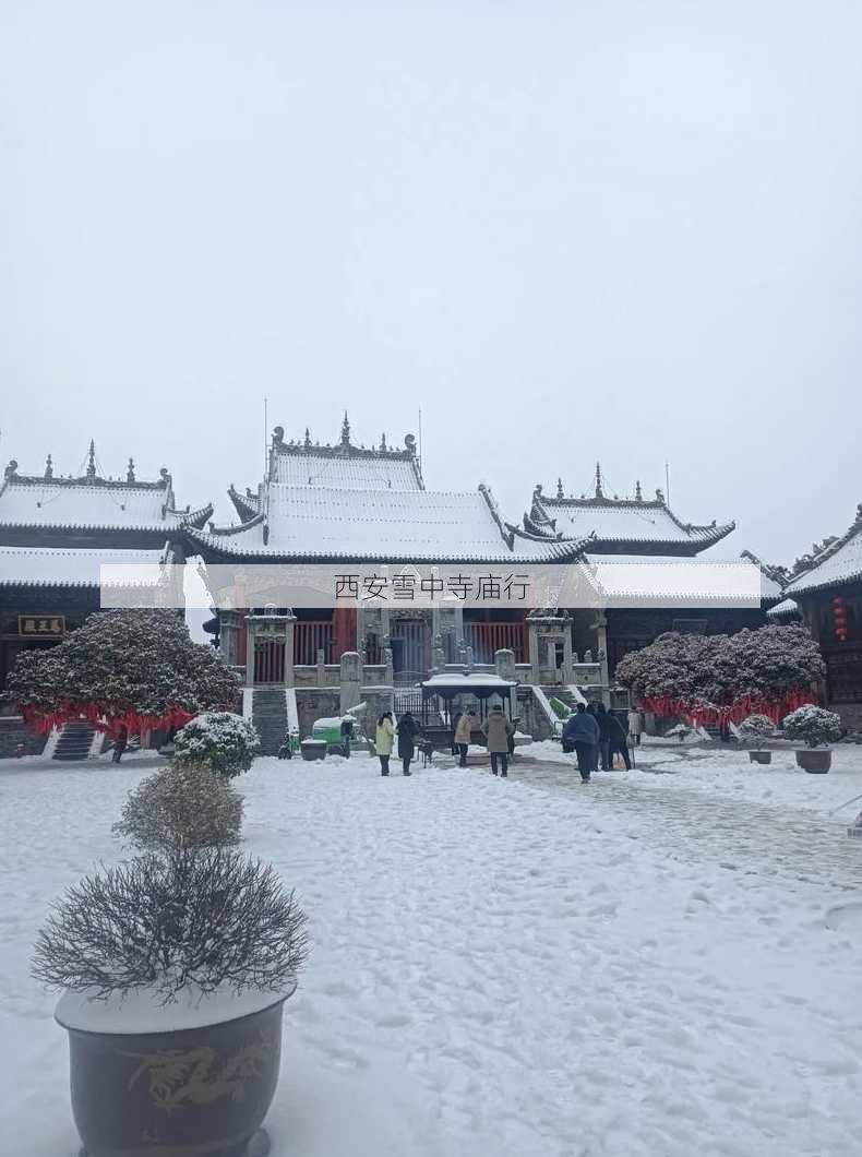 西安雪中寺庙行