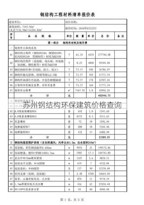 苏州钢结构环保建筑价格查询