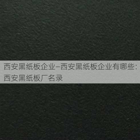 西安黑纸板企业—西安黑纸板企业有哪些：西安黑纸板厂名录