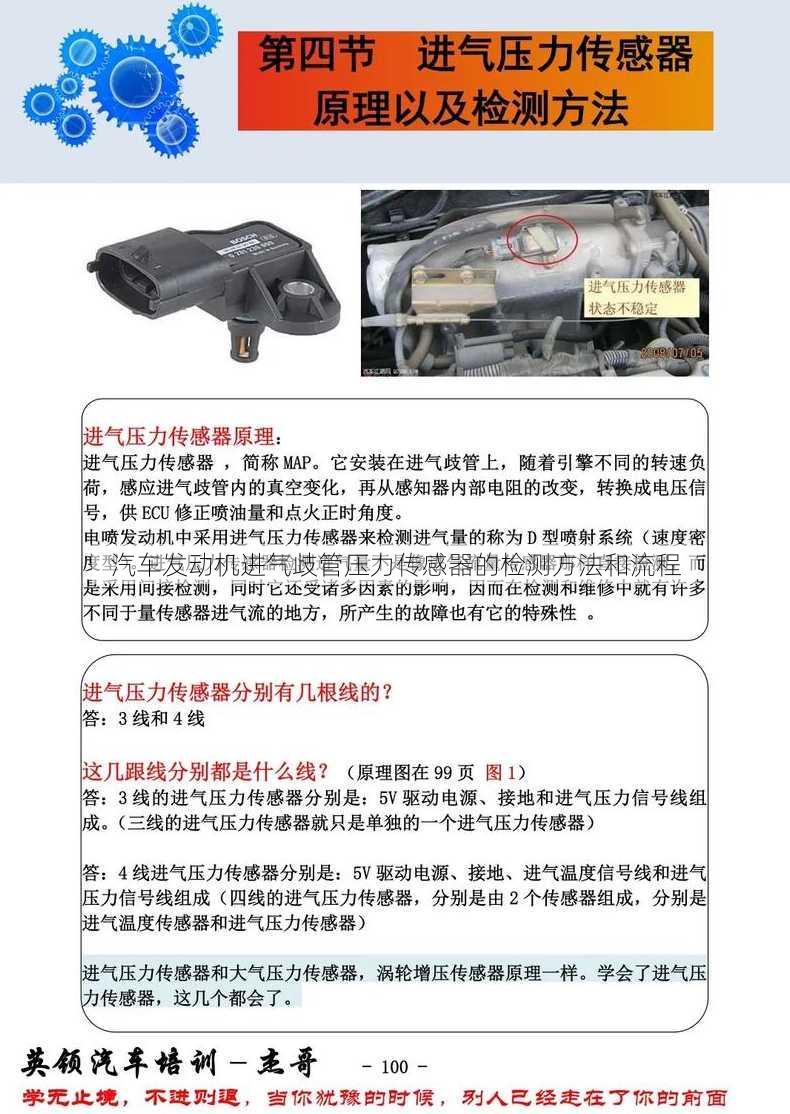 汽车发动机进气歧管压力传感器的检测方法和流程