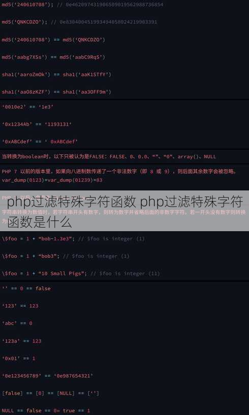 php过滤特殊字符函数 php过滤特殊字符函数是什么