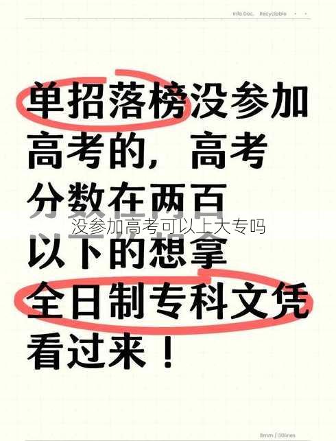 没参加高考可以上大专吗