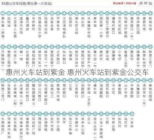 惠州火车站到紫金 惠州火车站到紫金公交车